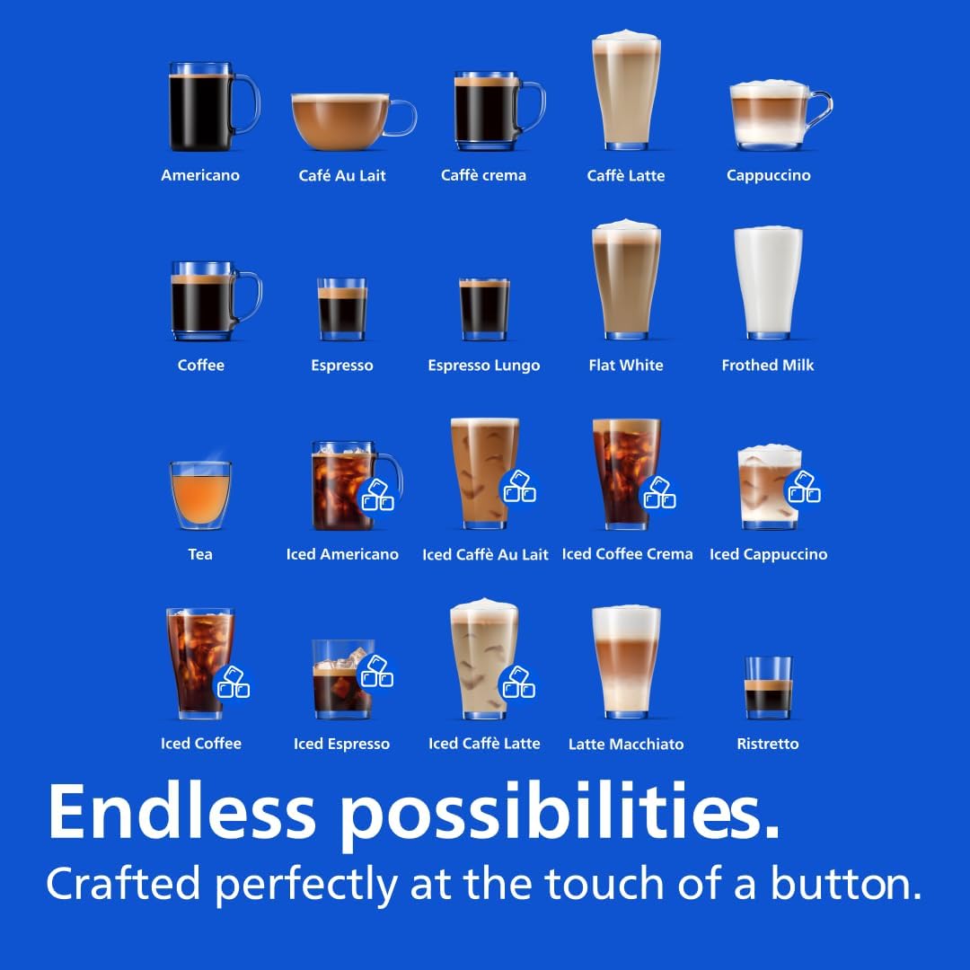 Philips Seria 5500 automatyczny ekspres do kawy – system mleczny LatteGo, 20 gorących i zimnych specjałów kawowych, 40% cichszy dzięki SilentBrew, QuickStart, czarny/szary (EP5544/50)